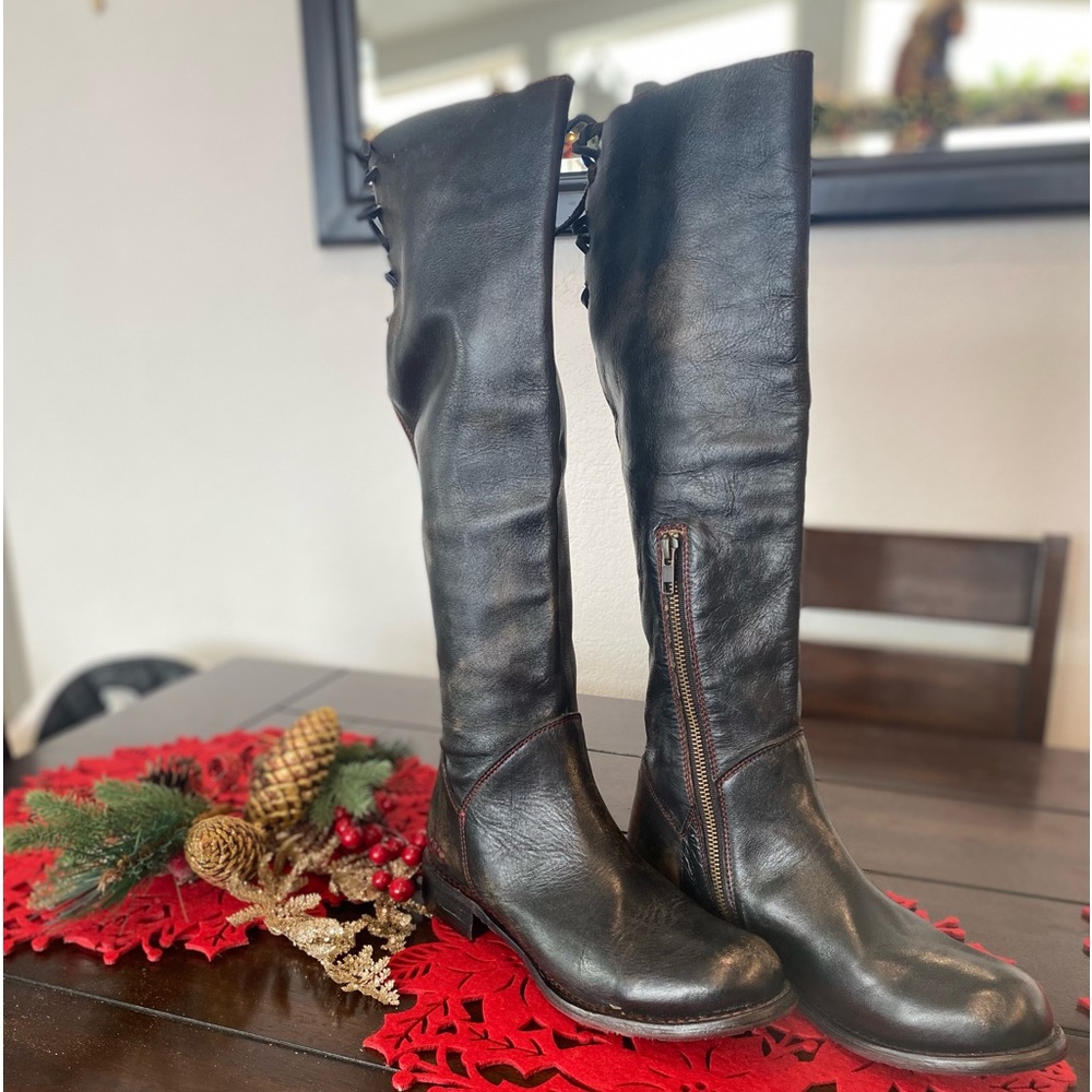 Bed Stu black leather boots 8